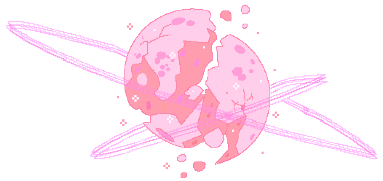 pink broken planet