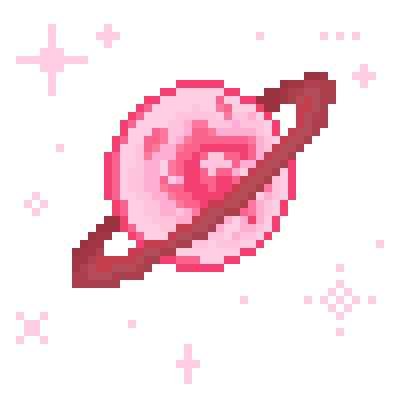 Pink planet of hearts